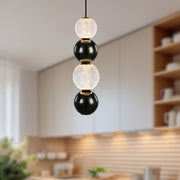Kuzco Onyx 5in LED Pendant | Natural Brass and Clear Carved Acrylic | Kitchen Island & Dining Room | 5 x 5 x 15 in | Model PD321815NB