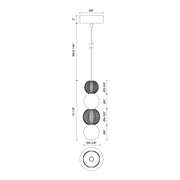 Kuzco Onyx 5in LED Pendant | Natural Brass and Clear Carved Acrylic | Kitchen Island & Dining Room | 5 x 5 x 15 in | Model PD321815NB