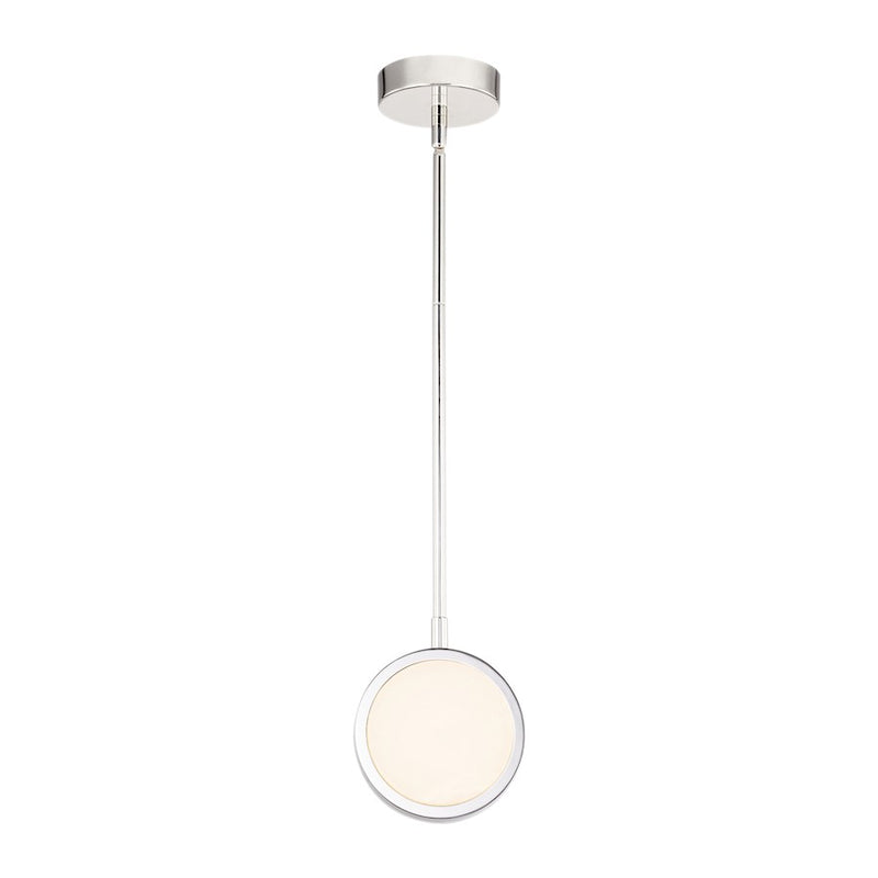 Kuzco Blanco 6in 1-Light LED Pendant | Polished Nickel and Alabaster Stone | Kitchen Island & Dining Room | 6.25 x 7.5 in | Model PD325106PNAR