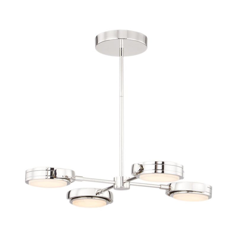 Kuzco Blanco 28in 1-Light LED Pendant | Modern Polished Nickel and Alabaster Stone | Kitchen Island & Dining Room | Model PD325428PNAR