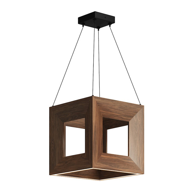 Kuzco Morina 12in 1-Light LED Pendant | Modern Walnut Wood and White Silicone | Kitchen Island & Dining Room | 12 x 12 x 12.5 in | Model PD32912-WT