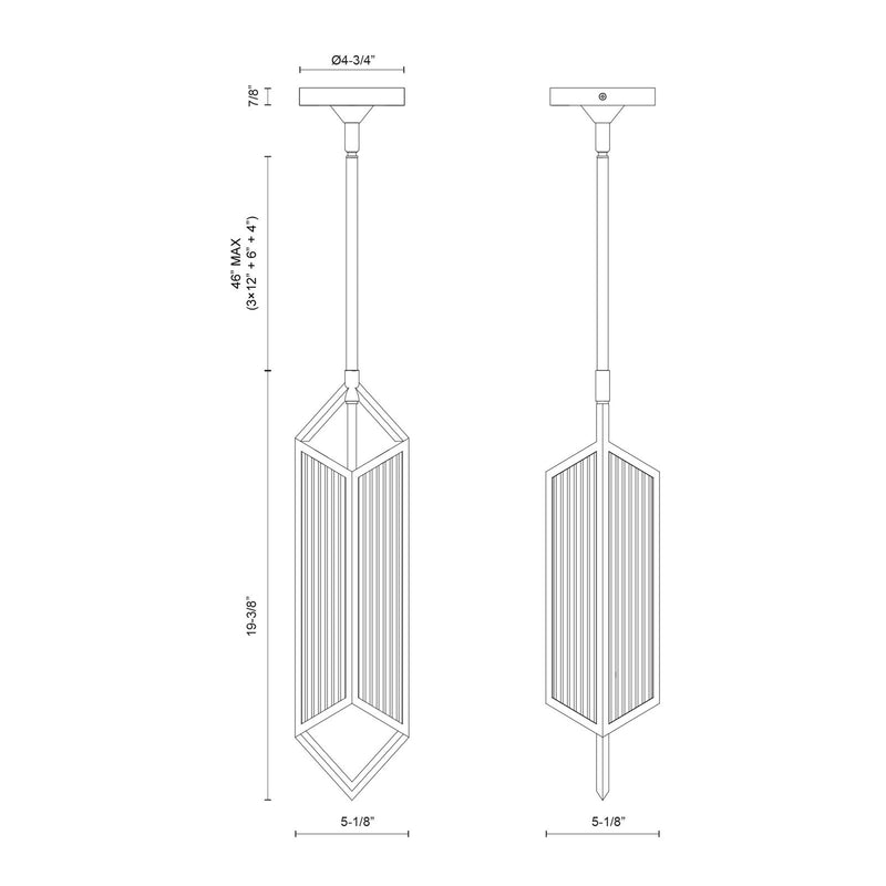Kuzco Cairo 19in 1-Light Pendant | Modern Vintage Brass Steel and Clear Ribbed Glass | Kitchen Island & Dining Room | Model PD332119VBCR