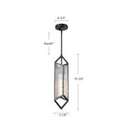 Kuzco Cairo 19in 1-Light Pendant | Modern Vintage Brass Steel and Clear Ribbed Glass | Kitchen Island & Dining Room | Model PD332119VBCR