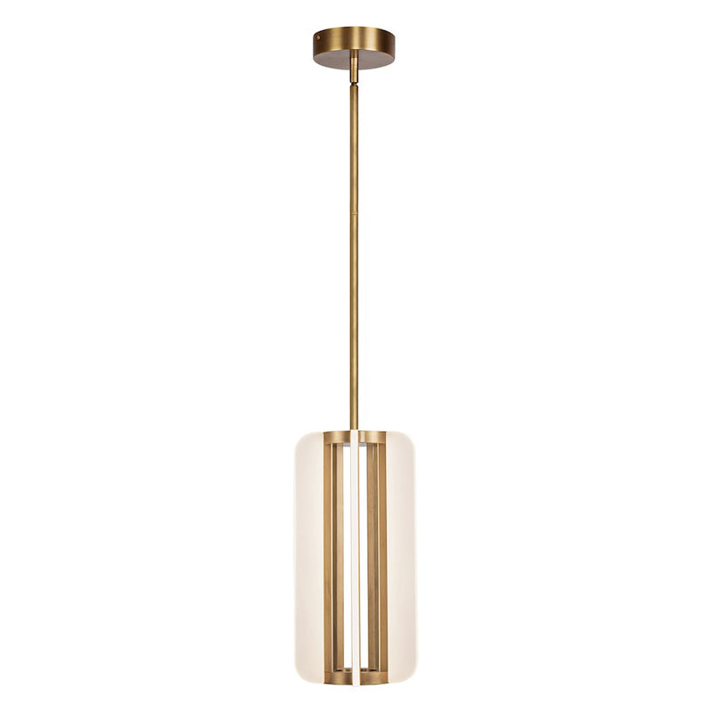 Kuzco Anders 7in 1-Light LED Pendant | Vintage Brass Aluminum and Acrylic Light Guide | Dining Room & Kitchen Island | Model PD336507VB