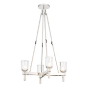 Kuzco Lucian 22in 4-Light Pendant | Clear Crystal Polished Nickel and Clear Crystal Glass | Dining Room & Entryway | Model PD338422PNCC