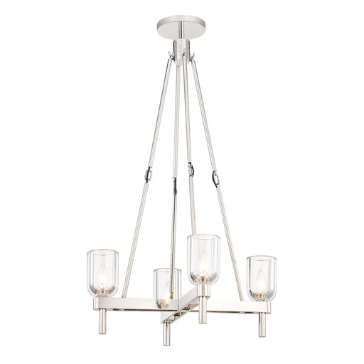 Kuzco Lucian 22in 4-Light Pendant | Clear Crystal Polished Nickel and Clear Crystal Glass | Dining Room & Entryway | Model PD338422PNCC