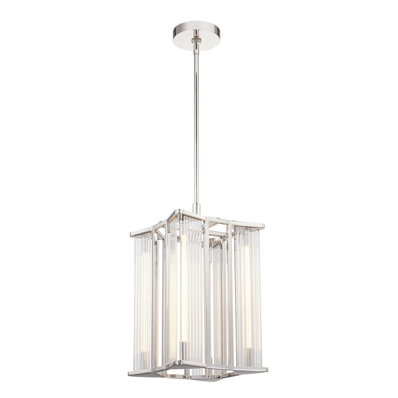 Kuzco Sabre 11"LED Pendant, Polished Nickel/Ribbed Glass - PD339415PNCR-UNV