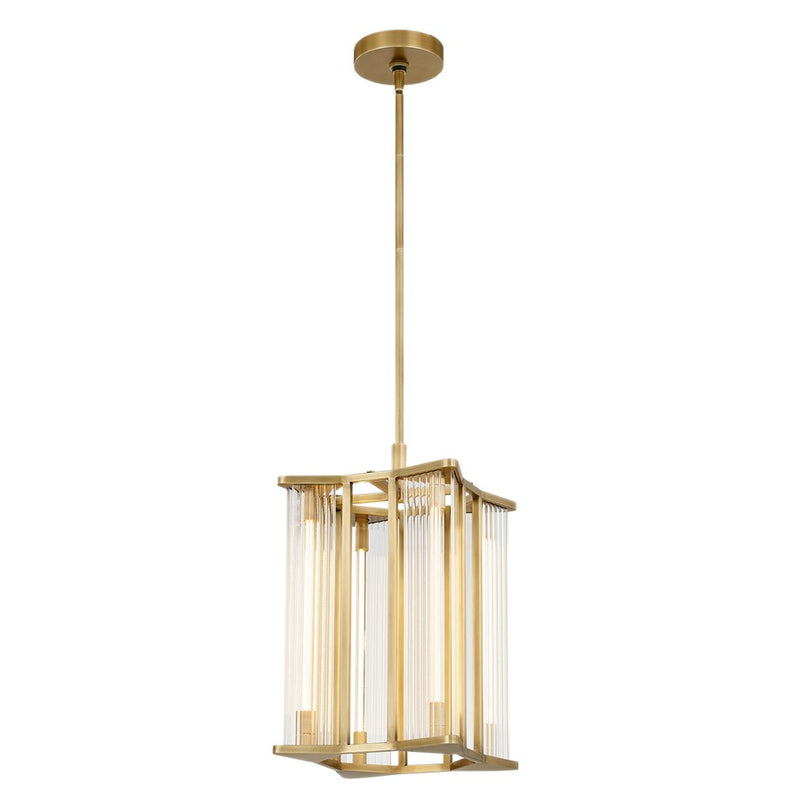 Kuzco Sabre 11"LED Pendant, Ribbed Glass/Vintage Brass - PD339415VBCR-UNV