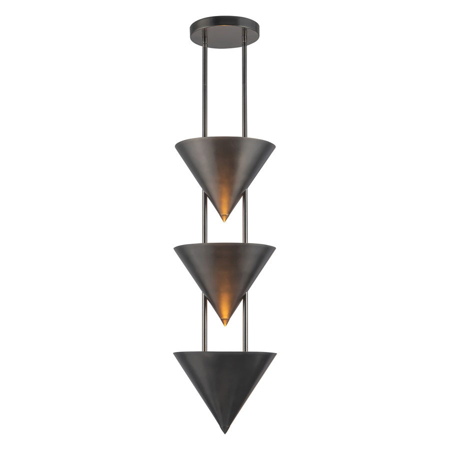 KuzcoVersus 10-in Aged Steel Pendant, Aged Steel - PD341328STA