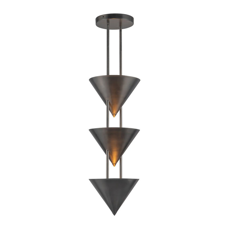 KuzcoVersus 10-in Aged Steel Pendant, Aged Steel