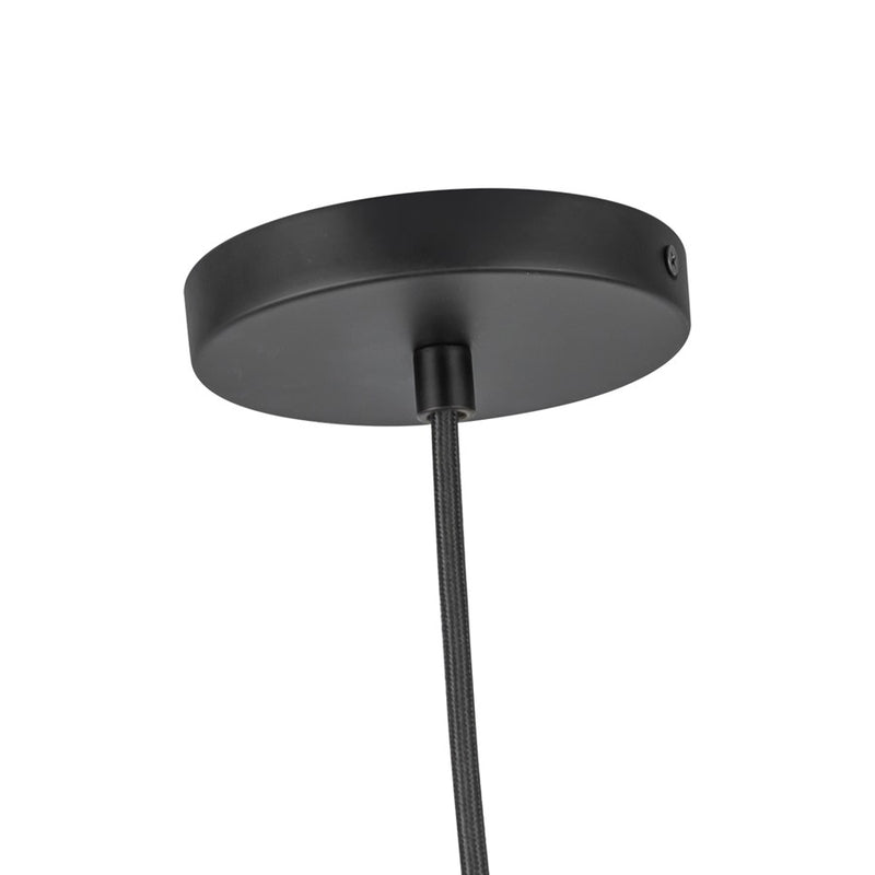 Kuzco Marco 12" (196" Wire) Socket Pendant, Black/Opal Glass