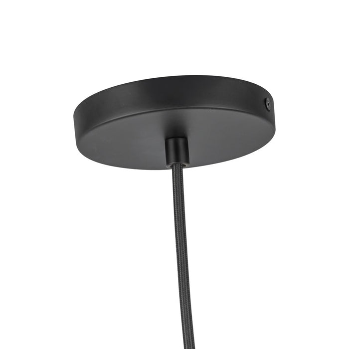 Kuzco Marco 12" (196" Wire) Socket Pendant, Black/Opal Glass