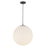 Kuzco Marco 16" (196" Wire) Socket Pendant, Black/Opal Glass - PD34616-BK-OP