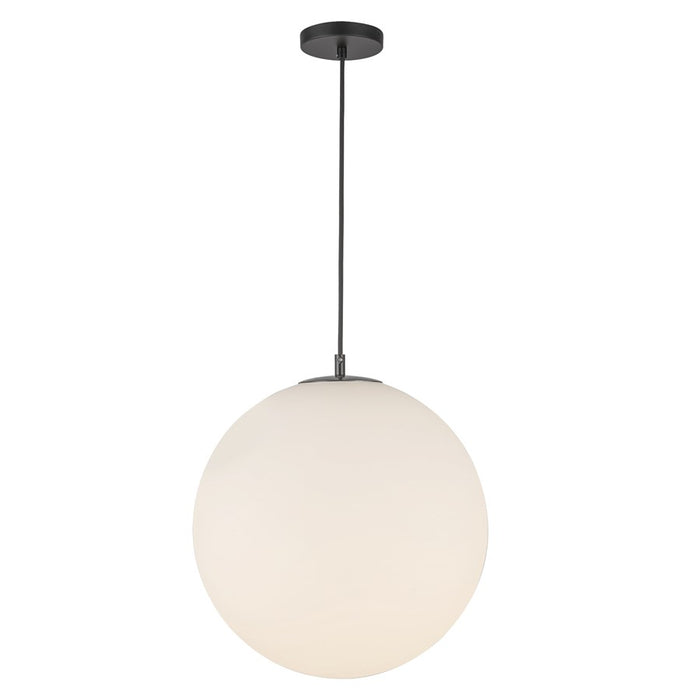 Kuzco Marco 16" (196" Wire) Socket Pendant, Black/Opal Glass - PD34616-BK-OP