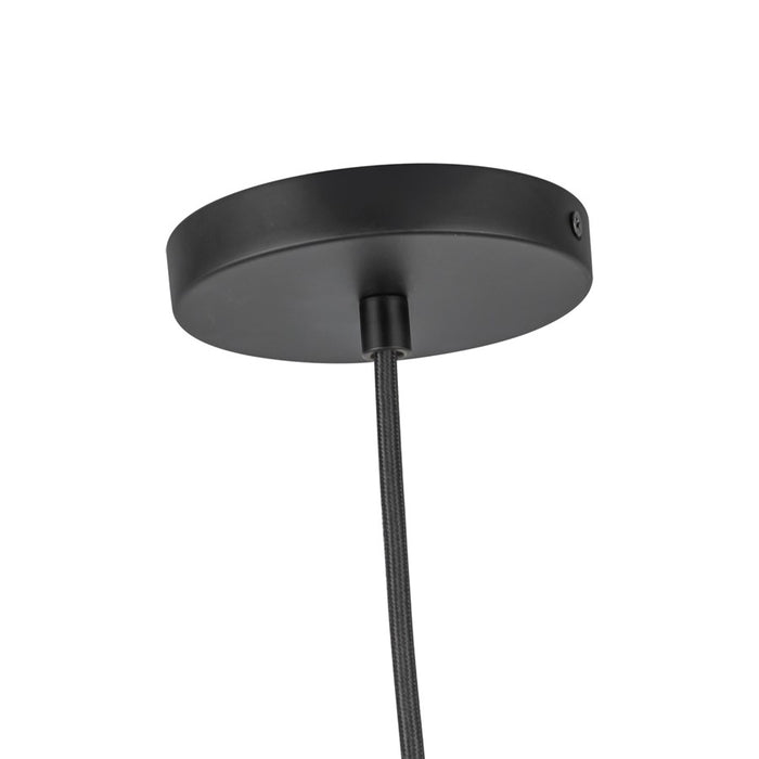 Kuzco Marco 16" (196" Wire) Socket Pendant, Black/Opal Glass