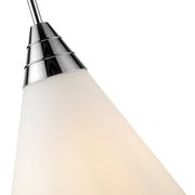Kuzco Willard 22in 1-Light Pendant | Classic Polished Nickel Steel and Clear Prismatic Opal Glass | Kitchen Island & Dining Room | Model PD348022PNOP