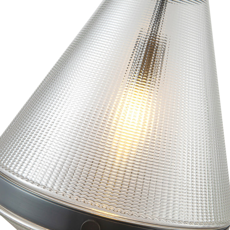 Kuzco Willard 22in 1-Light Pendant | Cottage Urban Bronze and Clear Prismatic Glass | Kitchen Island & Dining Room | Model PD348022UBPG
