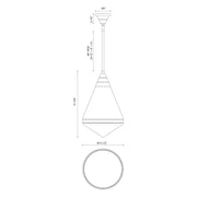 Kuzco Willard 22in 1-Light Pendant | Cottage Urban Bronze and Clear Prismatic Glass | Kitchen Island & Dining Room | Model PD348022UBPG