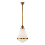 Kuzco Willard 22in 1-Light Pendant | Vintage Brass and Opal Matte Glass | Kitchen Island & Dining Room | 60W E26 Dimmable | Model PD348022VBOP