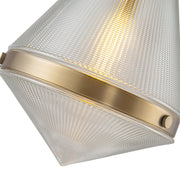 Kuzco Willard 22in 1-Light Pendant | Vintage Brass Steel and Clear Prismatic & Opal Glass | Kitchen Island & Dining Room | H | Model PD348022VBPG
