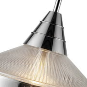 Kuzco Willard 14in 1-Light Pendant | Industrial Polished Nickel Steel and Clear Prismatic & Opal Glass | Kitchen Island & Dining | Model PD348114PNPG