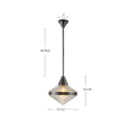 Kuzco Willard 14in 1-Light Pendant | Industrial Polished Nickel Steel and Clear Prismatic & Opal Glass | Kitchen Island & Dining | Model PD348114PNPG