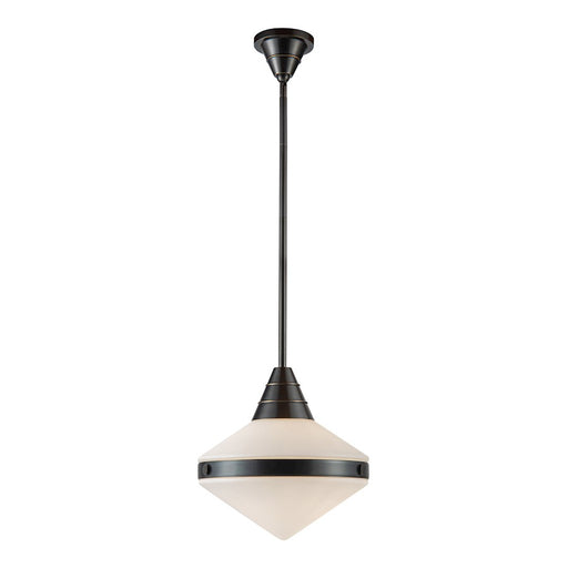 Kuzco Willard 14in 1-Light Pendant | Urban Bronze and Opal Matte Glass | Kitchen & Dining Room | 14.12 x 13.5 in | Model PD348114UBOP