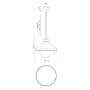 Kuzco Willard 14in 1-Light Pendant | Vintage Brass Steel and Prismatic Glass | Kitchen Island & Dining Room | Model PD348114VBPG