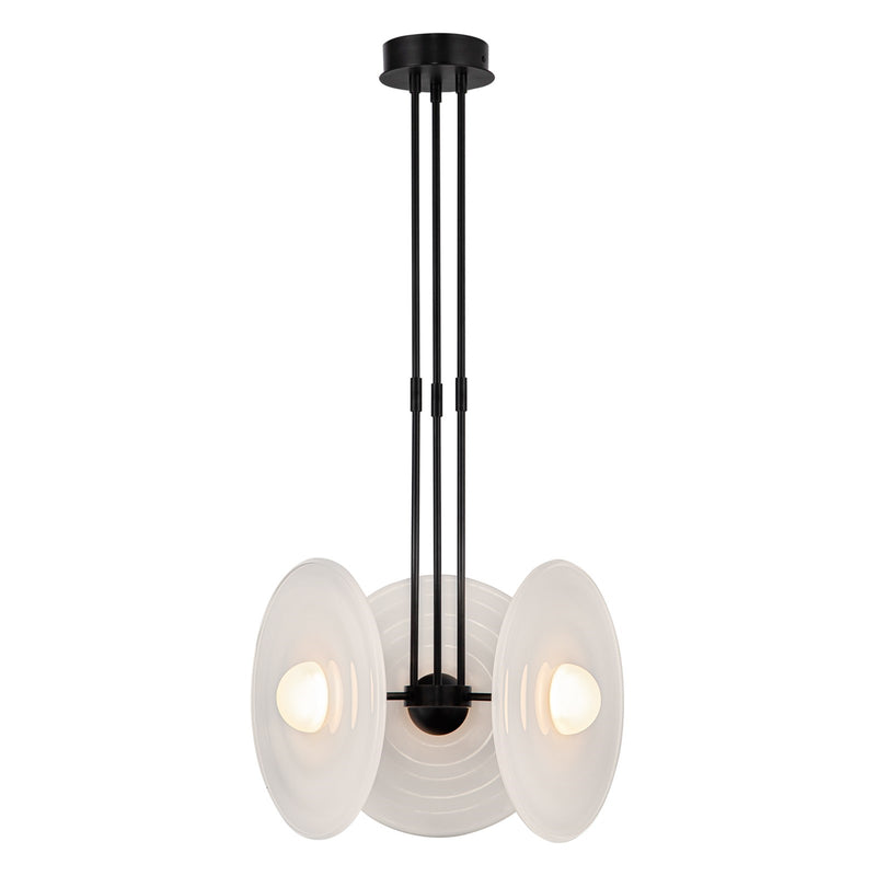 Kuzco Harbour 18in LED Pendant | Modern Urban Bronze and Glossy Opal Glass | Kitchen Island & Dining Room Light | 1920lm 3000K | Model PD350318UBGO