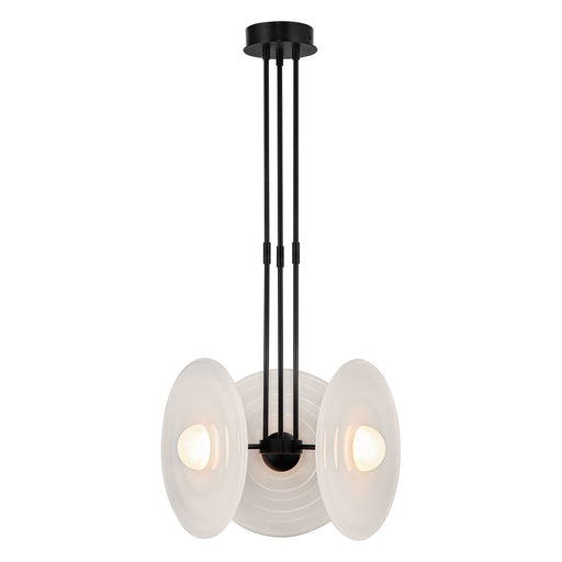 Kuzco Harbour 18in LED Pendant | Modern Urban Bronze and Glossy Opal Glass | Kitchen Island & Dining Room Light | 1920lm 3000K | Model PD350318UBGO