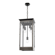 Kuzco Douglas 5-Light Pendant | Craftsman Urban Bronze and Clear Glass | Kitchen Island & Dining Room | 12.75 x 12.75 x 26.25 in | Model PD351018UB