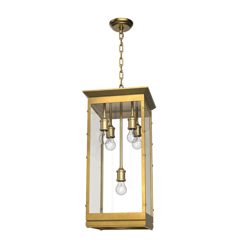 Kuzco Douglas 12in 5-Light Pendant | Vintage Brass and Clear Glass | Kitchen Island & Dining Room | 5x60W E26 Bulbs | Model PD351018VB