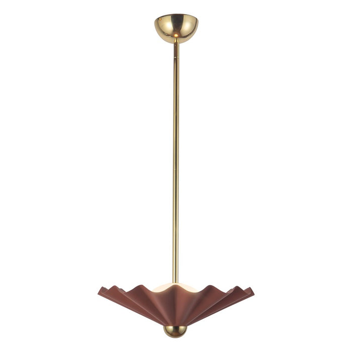 Kuzco Furrow 16" Red Dimmable LED Pendant, Burgundy