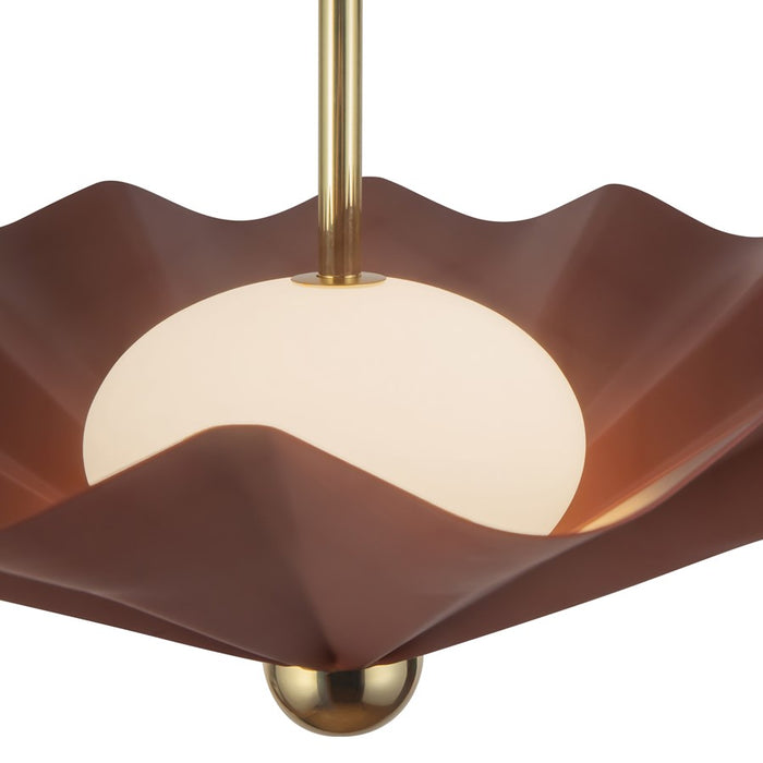 Kuzco Furrow 25" Red Dimmable LED Pendant, Burgundy