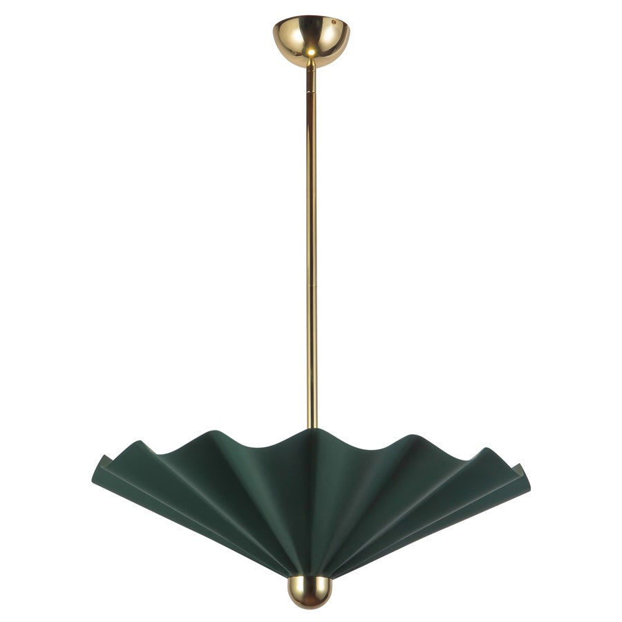 Kuzco Furrow 25" Green Dim LED Pendant, Pine Green - PD354125PGN