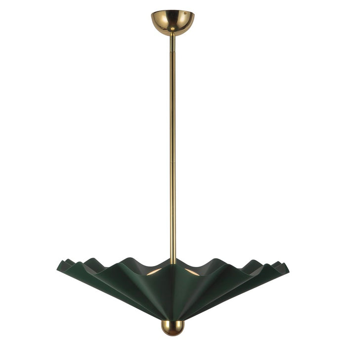 Kuzco Furrow 25" Green Dimmable LED Pendant, Pine Green