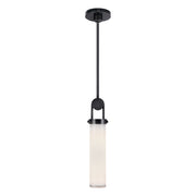 Kuzco Wynwood 15in 1-Light Pendant | Industrial Urban Bronze Steel and Glossy Opal Glass | Kitchen Island & Dining Room | Model PD355015UBGO