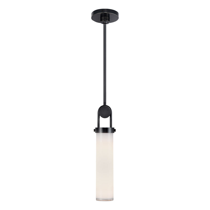 Kuzco Wynwood 15in 1-Light Pendant | Industrial Urban Bronze Steel and Glossy Opal Glass | Kitchen Island & Dining Room | Model PD355015UBGO