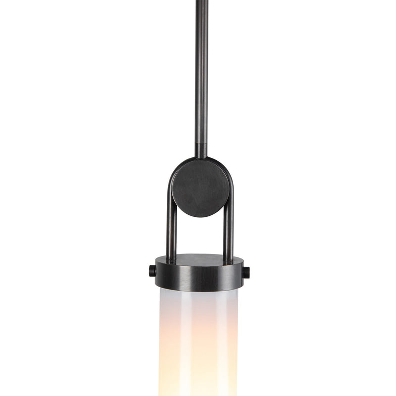 Kuzco Wynwood 15in 1-Light Pendant | Industrial Urban Bronze Steel and Glossy Opal Glass | Kitchen Island & Dining Room | Model PD355015UBGO