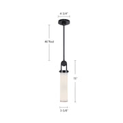 Kuzco Wynwood 15in 1-Light Pendant | Industrial Urban Bronze Steel and Glossy Opal Glass | Kitchen Island & Dining Room | Model PD355015UBGO