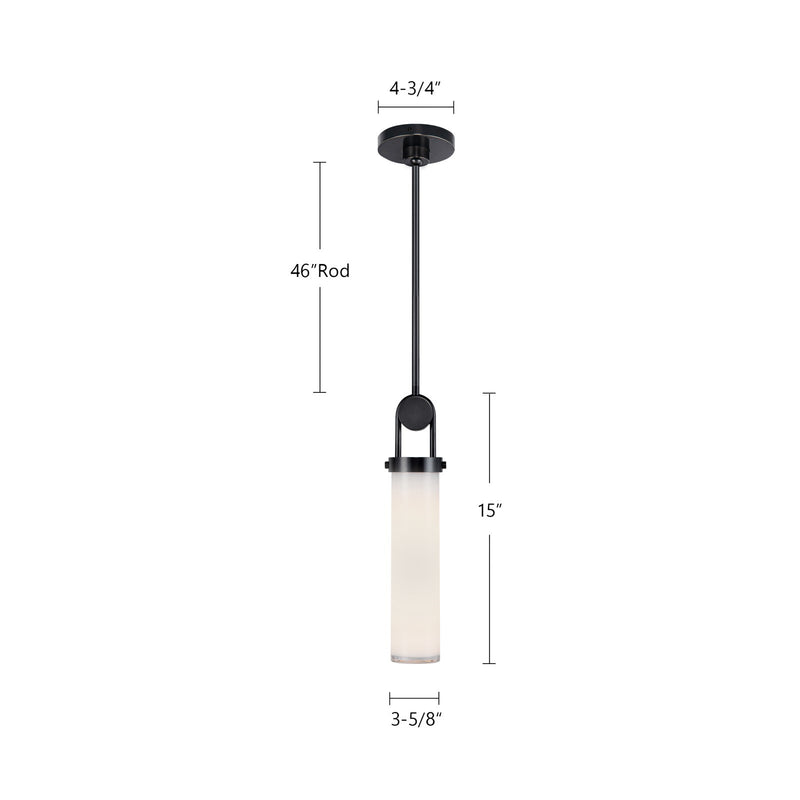 Kuzco Wynwood 15in 1-Light Pendant | Industrial Urban Bronze Steel and Glossy Opal Glass | Kitchen Island & Dining Room | Model PD355015UBGO