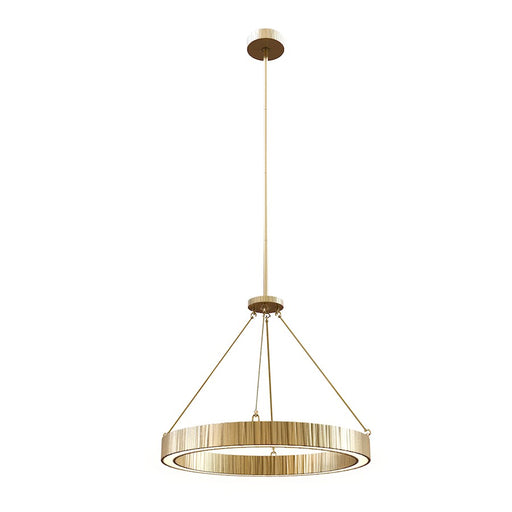 Alora Kensington 30in 1-Light LED Pendant | Textural Vintage Brass and Frosted Acrylic | Dining Room & Living Room | 30 x 25.25 in | Model PD361230VB