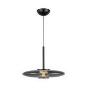 Kuzco Kyoto 18" Pendant, Black/Smoked/Clear Convex - PD37018-BK-SM-3WCCT-UNV