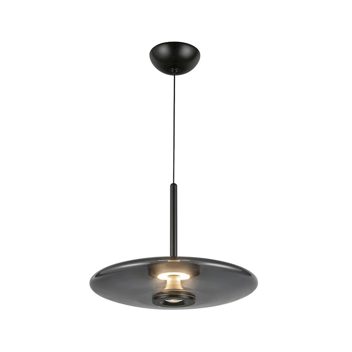 Kuzco Kyoto 18" Pendant, Black/Smoked/Clear Convex