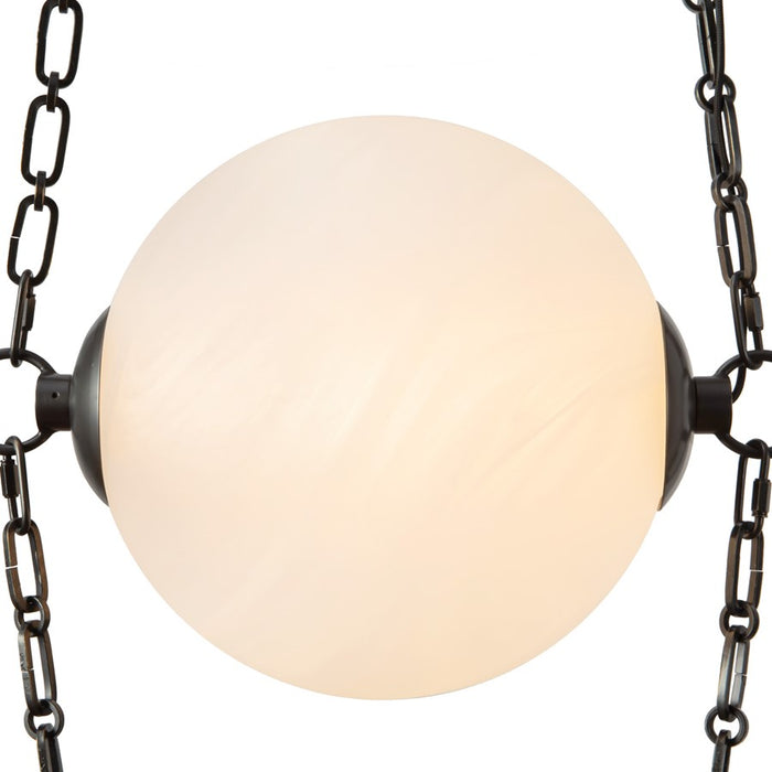 Kuzco Petra 10" Black Dimmable LED Pendant, Urban Bronze/Cloud Glass