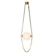 Kuzco Petra 10" Brass Dim LED Pend, Vintage Brass/Cloud Glass - PD372010VBCDG