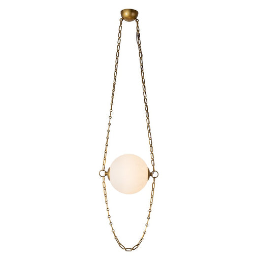 Kuzco Petra 10" Brass Dim LED Pend, Vintage Brass/Cloud Glass - PD372010VBCDG