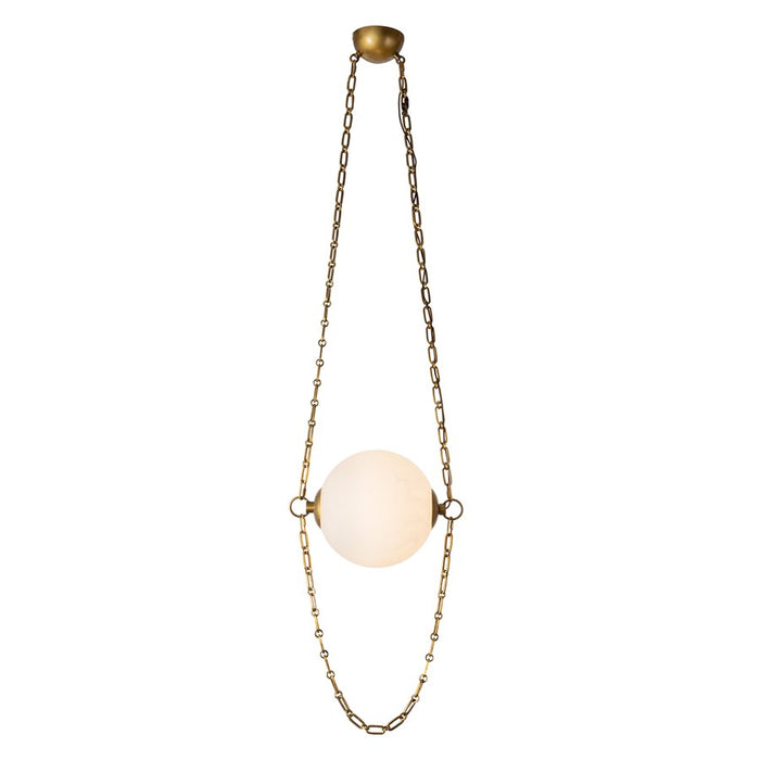 Kuzco Petra 10" Brass Dim LED Pend, Vintage Brass/Cloud Glass - PD372010VBCDG