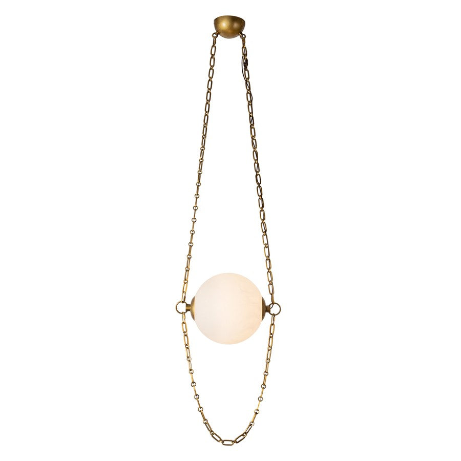 Kuzco Petra 10" Brass Dim LED Pend, Vintage Brass/Cloud Glass - PD372010VBCDG