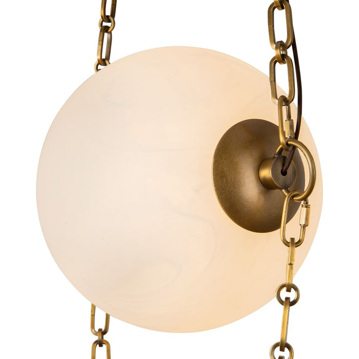 Kuzco Petra 10" Brass Dimmable LED Pend, Vintage Brass/Cloud Glass